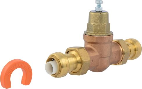 Cash Acme EB45 Pressure Regulating Valve with Disconnect Clip, Double Union, 1 Inch Push to Connect, Metal Top, 60 PSI, Compatible with SharkBite, PVA20M-DUSB-60 in Saudi Arabia