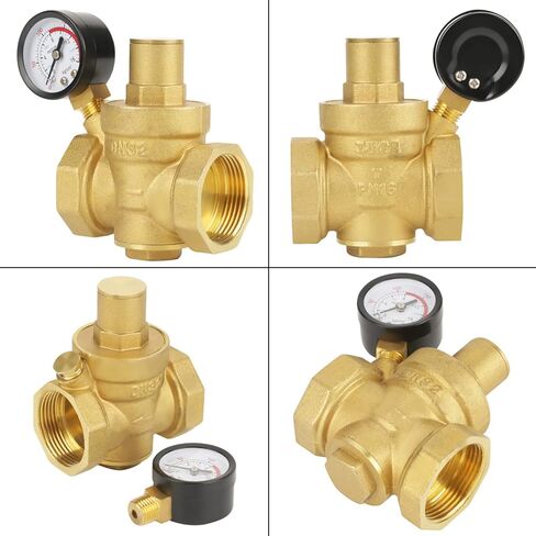 صمام تخفيض ضغط المياه النحاسي مع، منظم ضغط حربي 1 1/4، تركيب بسيط، للاستخدام، منظم ضغط 1 1/4 مع، تركيب بسيط، للاستخدام في معظم معدات مياه الصنبور، in Kuwait