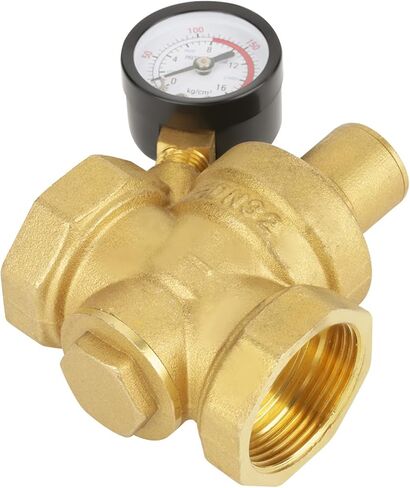 صمام تخفيض ضغط المياه النحاسي مع، منظم ضغط حربي 1 1/4، تركيب بسيط، للاستخدام، منظم ضغط 1 1/4 مع، تركيب بسيط، للاستخدام في معظم معدات مياه الصنبور، in Kuwait