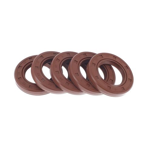 Universal Oil Seal TC Double Lip W Steel Spring Seal Ring Rotary Shaft Seal 25x42x6mm High Pressure FKM Rubber Brown 5 Pcs in Saudi Arabia