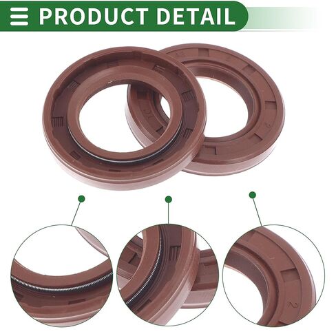 Universal Oil Seal TC Double Lip W Steel Spring Seal Ring Rotary Shaft Seal 25x42x6mm High Pressure FKM Rubber Brown 5 Pcs in Saudi Arabia