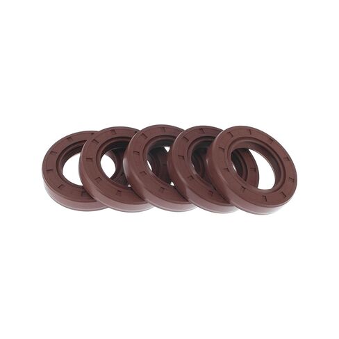 Universal Oil Seal TC Double Lip W Steel Spring Seal Ring Rotary Shaft Seal 25x42x6mm High Pressure FKM Rubber Brown 5 Pcs in Saudi Arabia