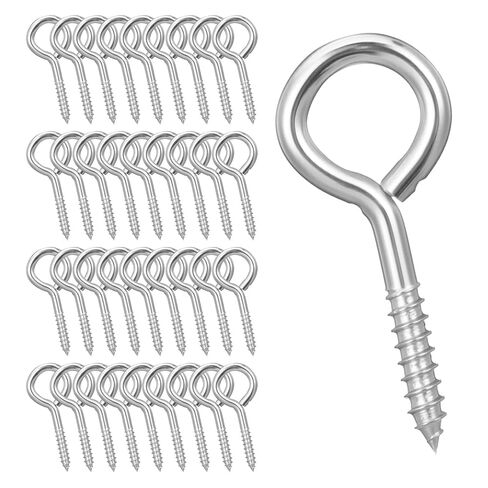 40 Pack 2.6" Stainless Steel Eye Screws for Wood M6 Eye Hooks Screw, Heavy Duty Eyelet Screws Pins BoltsSelf Tapping EyeBolts 200LBS, Securing Cables Wires, Indoor & Outdoor for Hanging in Kuwait