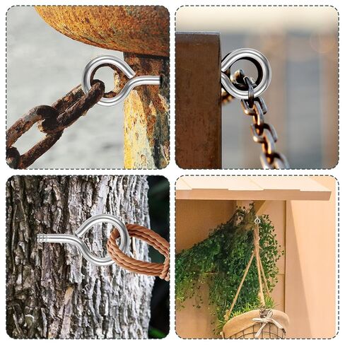 40 Pack 2.6" Stainless Steel Eye Screws for Wood M6 Eye Hooks Screw, Heavy Duty Eyelet Screws Pins BoltsSelf Tapping EyeBolts 200LBS, Securing Cables Wires, Indoor & Outdoor for Hanging in Kuwait