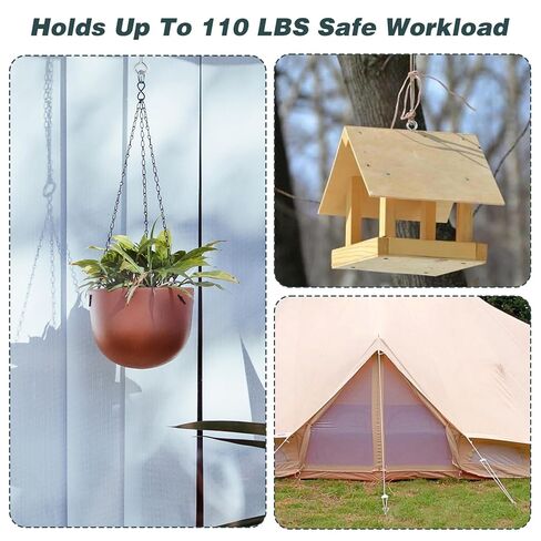 40 Pack 2.6" Stainless Steel Eye Screws for Wood M6 Eye Hooks Screw, Heavy Duty Eyelet Screws Pins BoltsSelf Tapping EyeBolts 200LBS, Securing Cables Wires, Indoor & Outdoor for Hanging in Kuwait