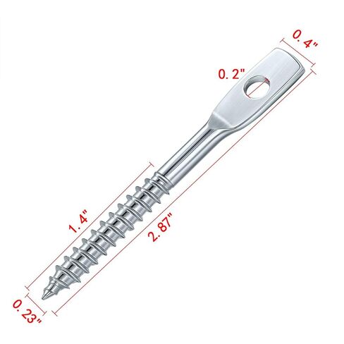 100 Pcs 1/4"x2.83" Eye Lag Screws with 1 Eye Lag Driver Zinc Plated Carbon Steel Self Tapping Drilling Point for Drop Ceiling Hanger Wire in Kuwait