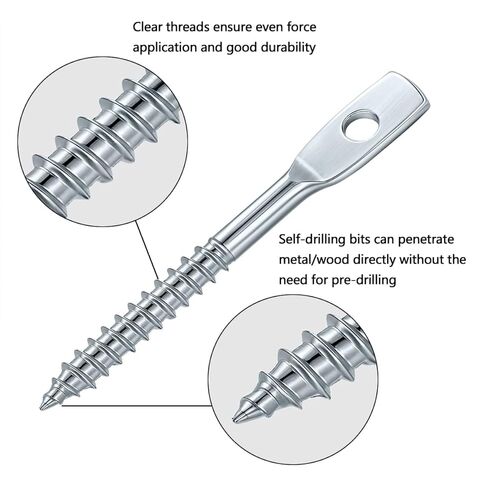 100 Pcs 1/4"x2.83" Eye Lag Screws with 1 Eye Lag Driver Zinc Plated Carbon Steel Self Tapping Drilling Point for Drop Ceiling Hanger Wire in Kuwait