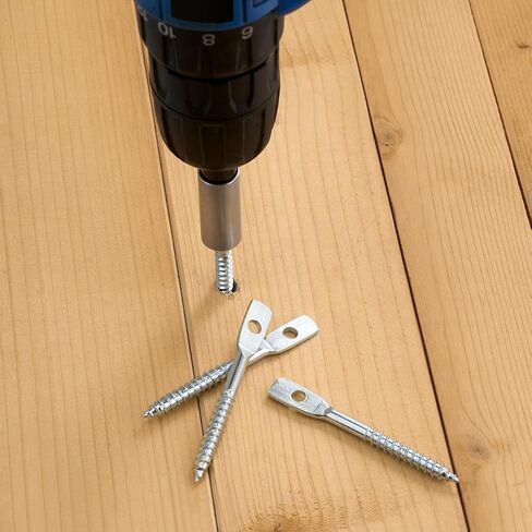 100 Pcs 1/4"x2.83" Eye Lag Screws with 1 Eye Lag Driver Zinc Plated Carbon Steel Self Tapping Drilling Point for Drop Ceiling Hanger Wire in Kuwait