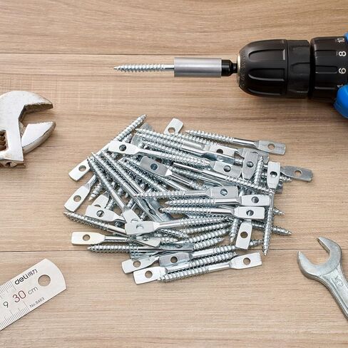 100 Pcs 1/4"x2.83" Eye Lag Screws with 1 Eye Lag Driver Zinc Plated Carbon Steel Self Tapping Drilling Point for Drop Ceiling Hanger Wire in Kuwait