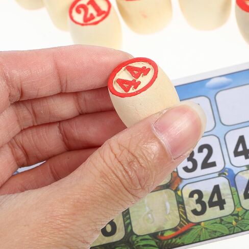 مجموعة البنغو الروسية من UPKOCH مع مجموعة تامبولا الخشبية، 90 شريحة و24 بطاقة لليالي العائلية/حفلات الحانة - لوازم ألعاب على الطراز السوفييتي القديم in Saudi Arabia