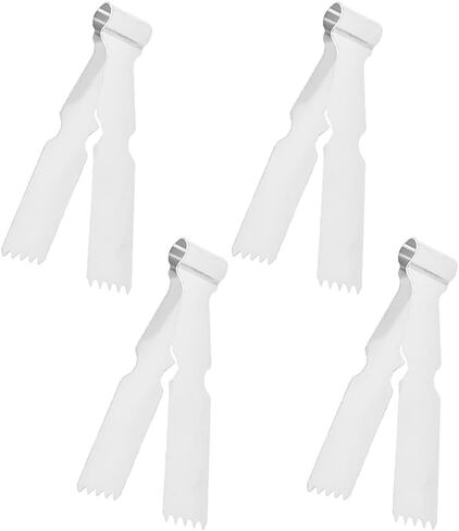 4 Pcs Pastry Tweezers Tongs, for Stainless Steel Baking Crimper Dough and Pasta, 3.3 x 6.7 cm Cookie Decorating Set Home Kitchen, Cake Shops in Kuwait