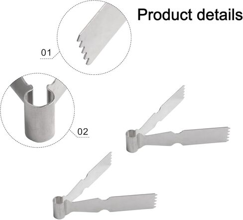 4 Pcs Pastry Tweezers Tongs, for Stainless Steel Baking Crimper Dough and Pasta, 3.3 x 6.7 cm Cookie Decorating Set Home Kitchen, Cake Shops in Kuwait