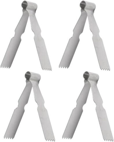 4 Pcs Pastry Tweezers Tongs, for Stainless Steel Baking Crimper Dough and Pasta, 3.3 x 6.7 cm Cookie Decorating Set Home Kitchen, Cake Shops in Kuwait