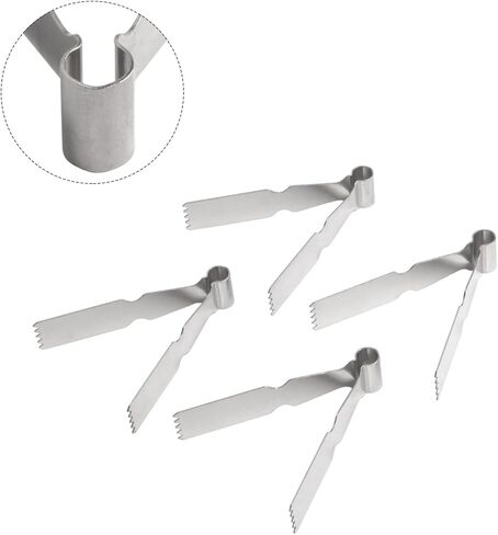 4 Pcs Pastry Tweezers Tongs, for Stainless Steel Baking Crimper Dough and Pasta, 3.3 x 6.7 cm Cookie Decorating Set Home Kitchen, Cake Shops in Kuwait