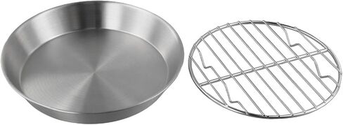 for Stainless Steel Baking Pan with Cooling Rack Roasting Turkey Cake and Vegetables, Dishwasher Safe, 24.7x24.7x3.5cm in Kuwait