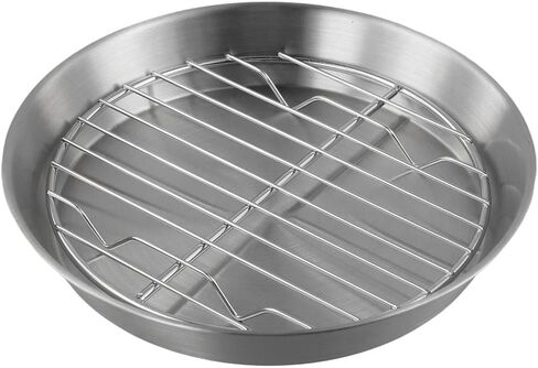 for Stainless Steel Baking Pan with Cooling Rack Roasting Turkey Cake and Vegetables, Dishwasher Safe, 24.7x24.7x3.5cm in Kuwait