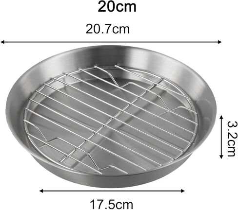 for Stainless Steel Baking Pan with Cooling Rack Roasting Turkey Cake and Vegetables, Dishwasher Safe, 24.7x24.7x3.5cm in Kuwait