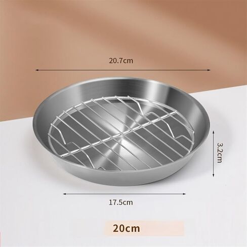 for Stainless Steel Baking Pan with Cooling Rack Roasting Turkey Cake and Vegetables, Dishwasher Safe, 24.7x24.7x3.5cm in Kuwait