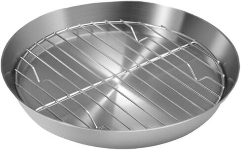 for Stainless Steel Baking Pan with Cooling Rack Roasting Turkey Cake and Vegetables, Dishwasher Safe, 24.7x24.7x3.5cm in Kuwait