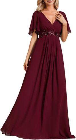 Ever-Pretty Women's Mother's Dress Chiffon V Neck A Line Appliques Waist Formal Dresses 01960 in Saudi Arabia
