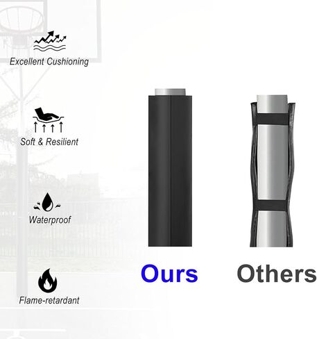 وسادة عمود كرة السلة: 19.5 بوصة × 97.5 بوصة، بطانة ملفوفة شديدة التحمل للتدريب، غطاء واقٍ مقاوم للطقس لمرآب الطابق السفلي in Kuwait