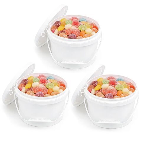 ASEVAT Clear Bucket Graduated Pail Container with Lid, Food Grade Buckets, Cleaning Containers Plastic Pails Extra Durable Handles with Grip for Easy Carrying (Clear, 1.3 Gal) in Kuwait