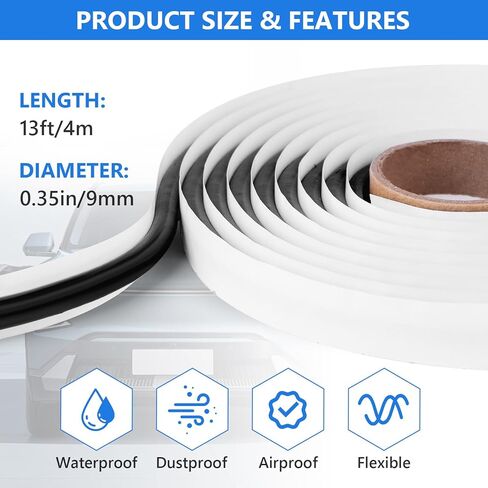 Butyl Sealant Tape, 13Ft Waterproof Butyl Rubber Sealant Tape for Car Door, Windshield, Headlight, Window in Saudi Arabia