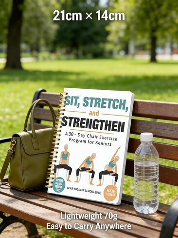 Chair Yoga for Seniors Over 60 Book, 3-Person Illustration Cover with Exercise Chart, Gentle Poses for Weight Loss and Mobility, Senior Workout Guide in Saudi Arabia