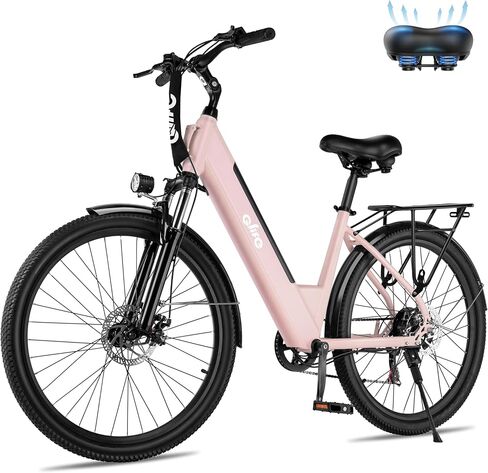 دراجة كهربائية Qlife Cityone للبالغين والمراهقين، دراجة إلكترونية للركاب، محرك ذروة 1000 واط، نطاق 55 ميل، بطارية قابلة للإزالة 48 فولت، إطارات المدينة 26 بوصة، 7 سرعات، حتى 25 ميل في الساعة in Kuwait