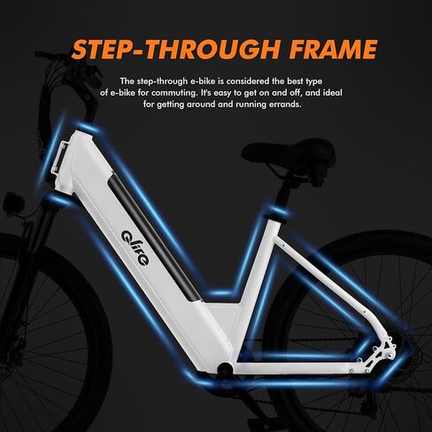 Qlife Cityone Electric Bike for Adults & Teens, Step-Through Commuter Ebike, 1000W Peak Motor, 55-Mile Range, 48V Removable Battery, 26-Inch City Tires, 7-Speed, Up to 25 MPH in Saudi Arabia