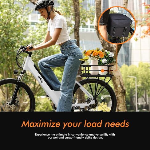 Qlife Cityone Electric Bike for Adults & Teens, Step-Through Commuter Ebike, 1000W Peak Motor, 55-Mile Range, 48V Removable Battery, 26-Inch City Tires, 7-Speed, Up to 25 MPH in Saudi Arabia