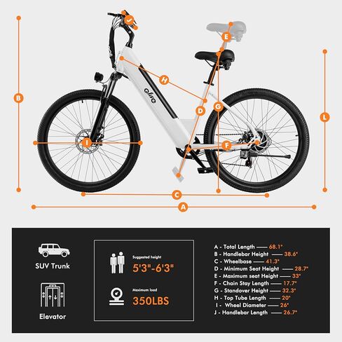 Qlife Cityone Electric Bike for Adults & Teens, Step-Through Commuter Ebike, 1000W Peak Motor, 55-Mile Range, 48V Removable Battery, 26-Inch City Tires, 7-Speed, Up to 25 MPH in Saudi Arabia