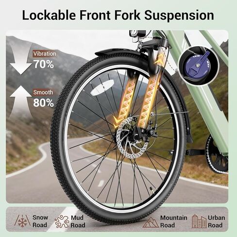 دراجات كهربائية للبالغين، دراجات كهربائية مقاس 26 بوصة/27.5 بوصة للبالغين مزودة بمحرك ذروة بقدرة 1200 وات، وسرعة 28 ميلاً في الساعة، ودراجة كهربائية بمدى يزيد عن 50 ميلًا، ودراجة جبلية E مزودة ببطارية قابلة للإزالة بقدرة 480 وات في الساعة، ومعتمدة من UL in Kuwait