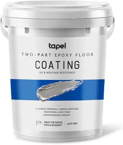 2-Part Epoxy Floor Coating Kit – Self-Leveling High Gloss Finish, Chemical & Abrasion Resistant Concrete Sealer for Garage, Basement & Workshop – 1.06 Gallon Covers 270 Sq Ft, Slate Grey in Saudi Arabia