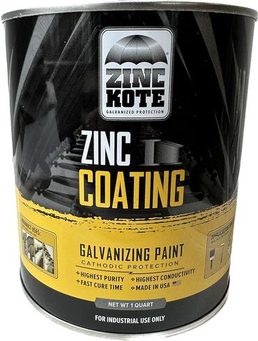طلاء / طلاء ZincKote المجلفن البارد - Galv البارد - 96٪ زنك DFT - حماية من تآكل الفولاذ - انخفاض المركبات العضوية المتطايرة - إعادة تحميل الجلفنة بالغمس الساخن - صنع في الولايات المتحدة الأمريكية (كوارت) in Kuwait