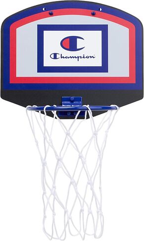 Champion 360 Mini Basketball Hoop Set (Red/White/Blue), Over-The-Door 10.5" x 8.5" Backboard with Spring-Loaded Foldable Rim & Nylon Net, Includes 3.5" Mini Ball for Quick Indoor Basketball Play in Saudi Arabia