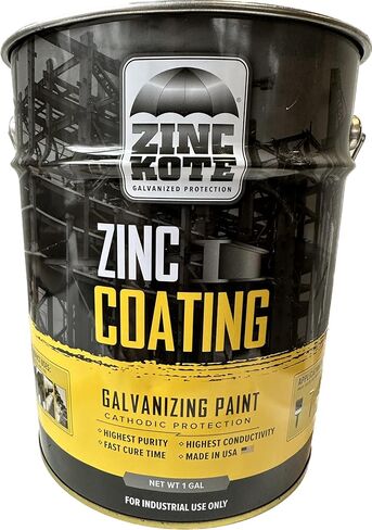 طلاء / طلاء ZincKote المجلفن البارد - Galv البارد - 96٪ زنك DFT - حماية من تآكل الفولاذ - انخفاض المركبات العضوية المتطايرة - إعادة تحميل الجلفنة بالغمس الساخن - صنع في الولايات المتحدة الأمريكية (كوارت) in Kuwait