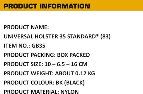 Universal Holster for AirSoft Pistols Standard Right Handed - Black in Kuwait