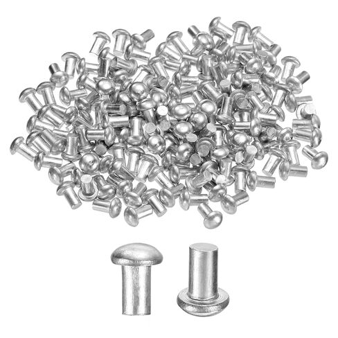 uxcell 150 Pcs Brazier Head Solid Aluminum Rivets, M3 Dia x 6mm Length Round Head Aluminum Boat Rivets for Repairing Boats, Machinery, Aircraft, Automobile Industry in Saudi Arabia