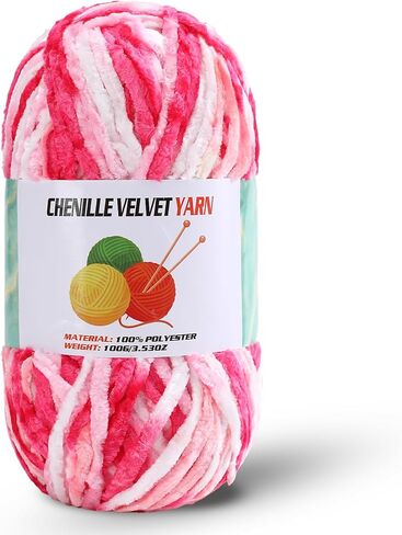 2 * 100g Velvet Chenille Chunky Yarn, Handcrafts Weaving Soft Chenille Yarn for Crocheting Clearance, Used for Making Baby Yarn Blanket, Clothes, Knitting Creations (Coffee Brown) in Kuwait