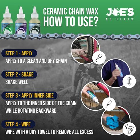 Joe's No Flats Ceramic Chain Wax 4.2oz - Dry Conditions - Bio-Based Ceramic Chain Wax Technology in Saudi Arabia