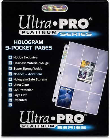 Ultra Pro 9 Pocket Pages Platinum Series 100 Pages of Card Sleeves for Trading Card Binder, Baseball Card Binder, Pokemon Card Sleeves and Baseball Card Sleeves in Saudi Arabia