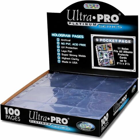 Ultra Pro 9 Pocket Pages Platinum Series 100 Pages of Card Sleeves for Trading Card Binder, Baseball Card Binder, Pokemon Card Sleeves and Baseball Card Sleeves in Saudi Arabia