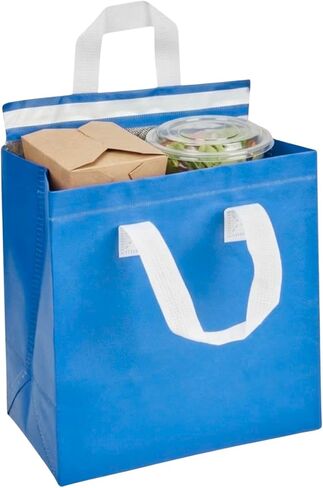 Restaurantware Insulated Delivery Bags 25 Count 11.811 x 7.874 x 12.598 Inches Nonwoven Take Out Bags For Food With Sturdy Handles, Orange Insulated Grocery Bags Tamper-Evident Foldable in Saudi Arabia