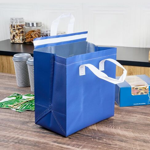 Restaurantware Insulated Delivery Bags 25 Count 11.811 x 7.874 x 12.598 Inches Nonwoven Take Out Bags For Food With Sturdy Handles, Orange Insulated Grocery Bags Tamper-Evident Foldable in Saudi Arabia