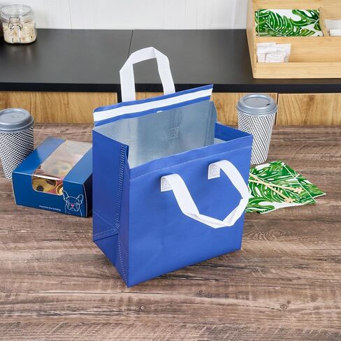 Restaurantware Insulated Delivery Bags 25 Count 11.811 x 7.874 x 12.598 Inches Nonwoven Take Out Bags For Food With Sturdy Handles, Orange Insulated Grocery Bags Tamper-Evident Foldable in Saudi Arabia