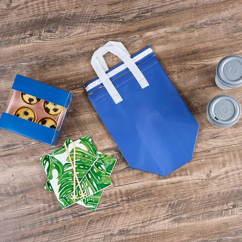 Restaurantware Insulated Delivery Bags 25 Count 11.811 x 7.874 x 12.598 Inches Nonwoven Take Out Bags For Food With Sturdy Handles, Orange Insulated Grocery Bags Tamper-Evident Foldable in Saudi Arabia