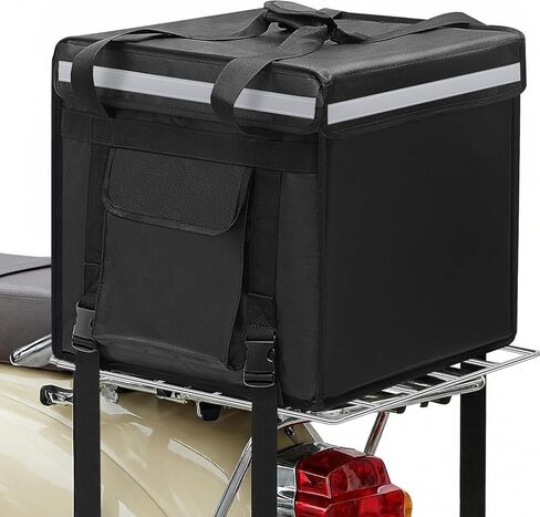 Huge Heat Insulation Food Delivery Bag for Motorcycle, Big Pizza Delivery Bags for Bicycle/scooter, 2 Layers, Rigid Frame (Top Loading,18 x 18 x 18 Inches) in Saudi Arabia