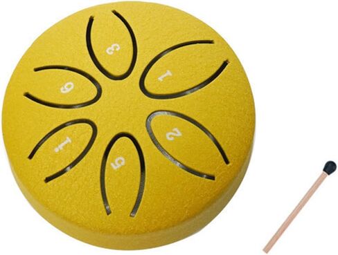 Portable 3-Inch 6-Note Rain Drum/Steel Tongue Drum, Mini Hand Drum with Drumsticks and Music Guide in Saudi Arabia
