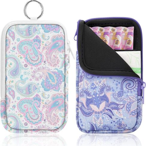 2 Pack Portable Tampon Organizer Bag – Tampon Holder & Storage Case with Zipper for Travel, Discreet Period Bag for Purse, Waterproof Feminine Products Pouch for Women (Checkered) in Saudi Arabia